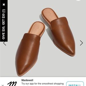 NIB Madewell Gemma mules slides size 5 English saddle